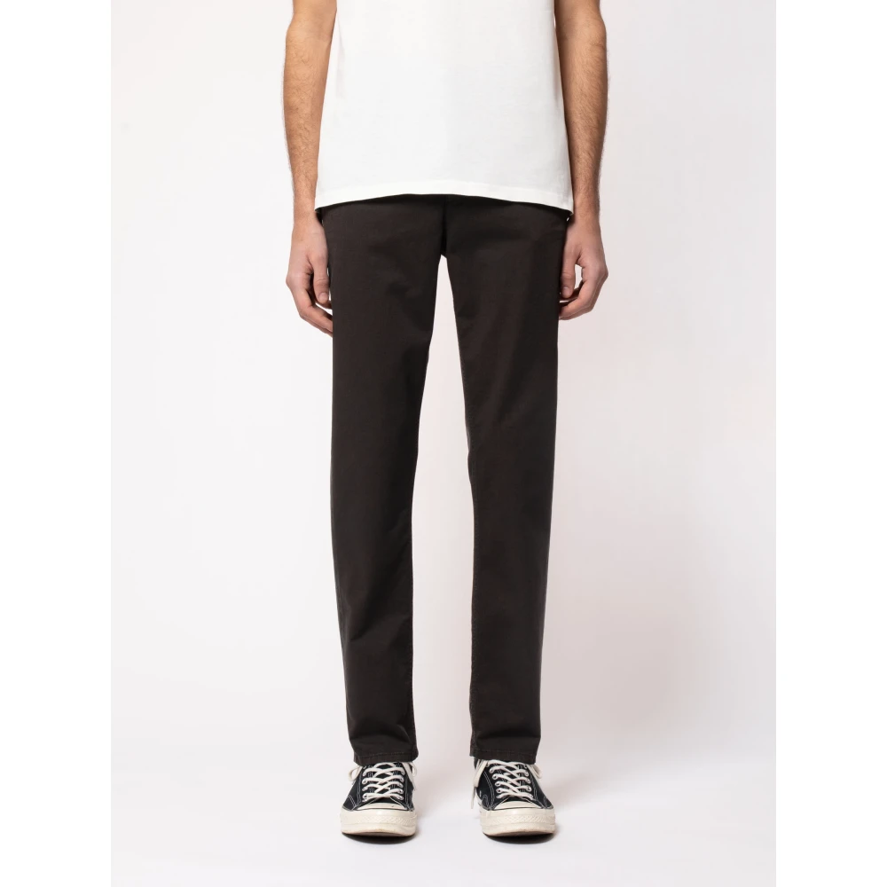 Nudie Jeans Slim-Fit Katoenen Chino's Black Heren
