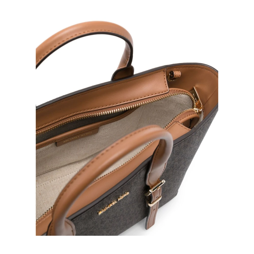 Michael Kors Bruine Schoudertas met Ritssluiting Brown Dames