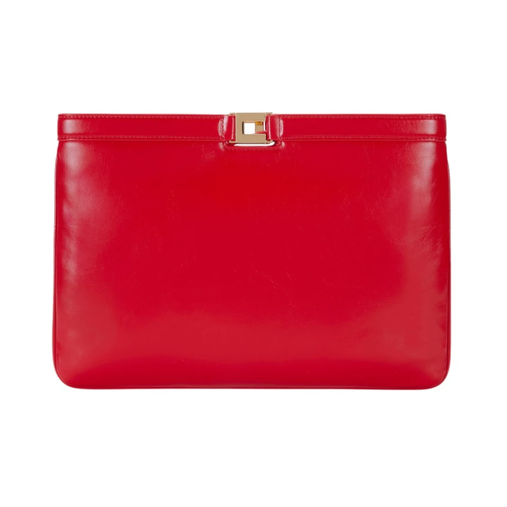Elisabetta Franchi Women's Red Clutches, One Size, Naplak Envelope Clutch