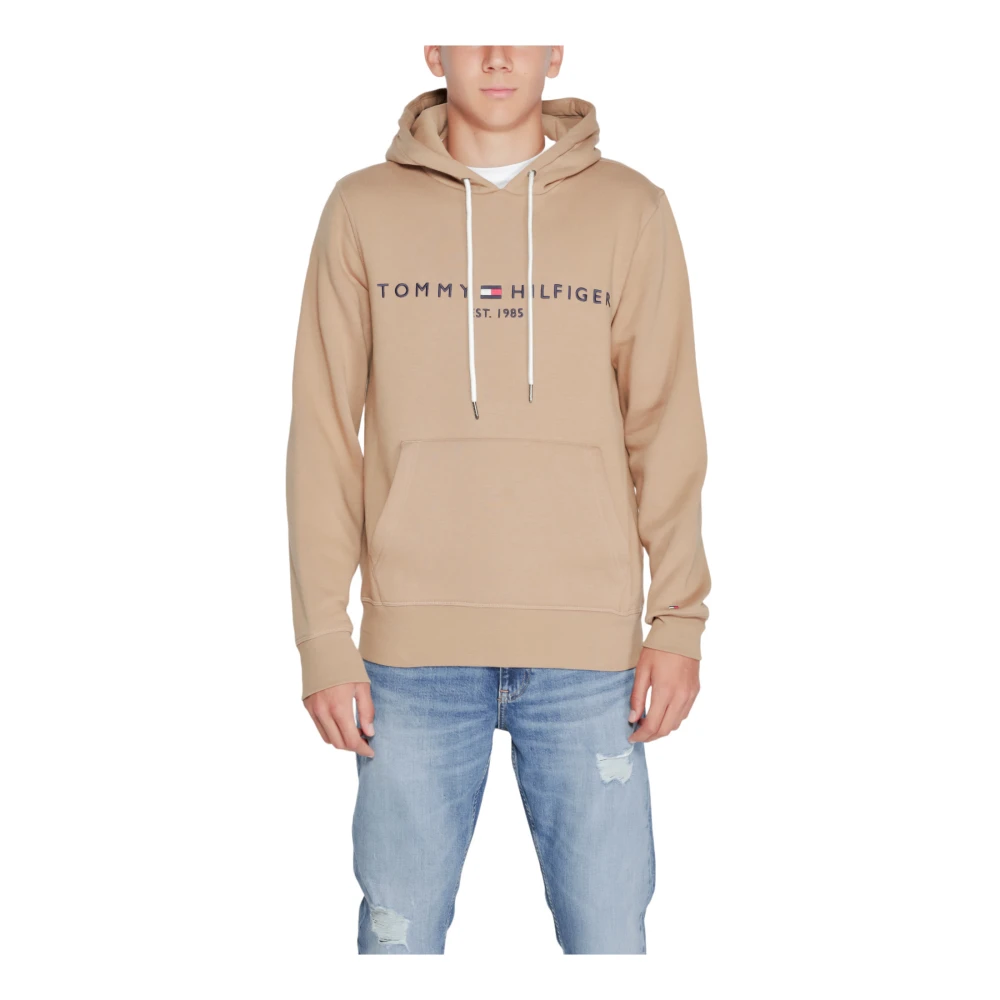 Tommy Hilfiger Men's Beige Hoodies, 2XL, Printed Hooded Sweatshirt Fall/Winter