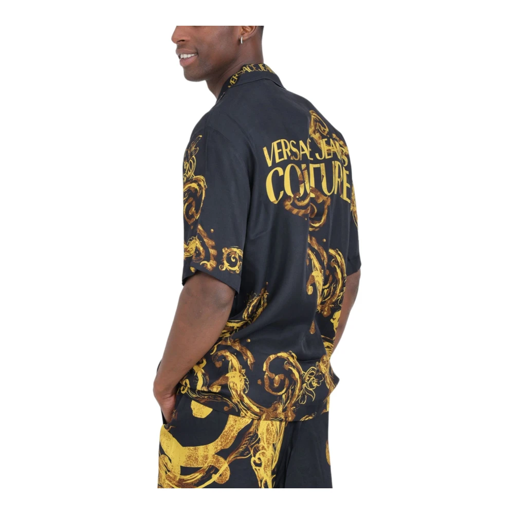 Versace Jeans Couture Korte Mouw Overhemd Black Heren