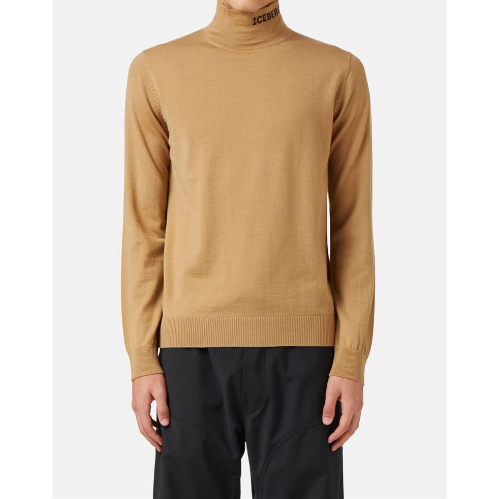 Iceberg Mock trui in extra fijne merino Beige Heren
