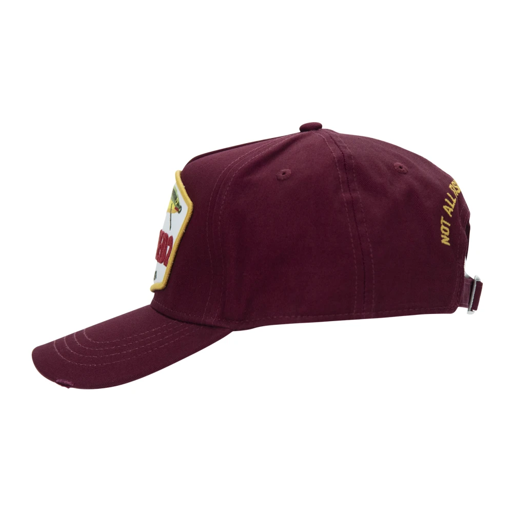 Dsquared2 Geborduurde baseballpet met gesp Red Unisex