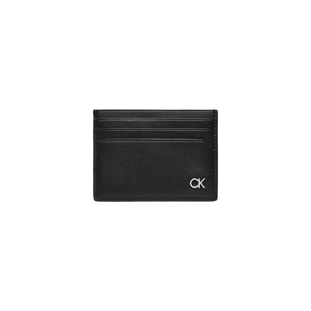 Calvin Klein Zwarte leren herenportemonnee herfst winter Black Heren