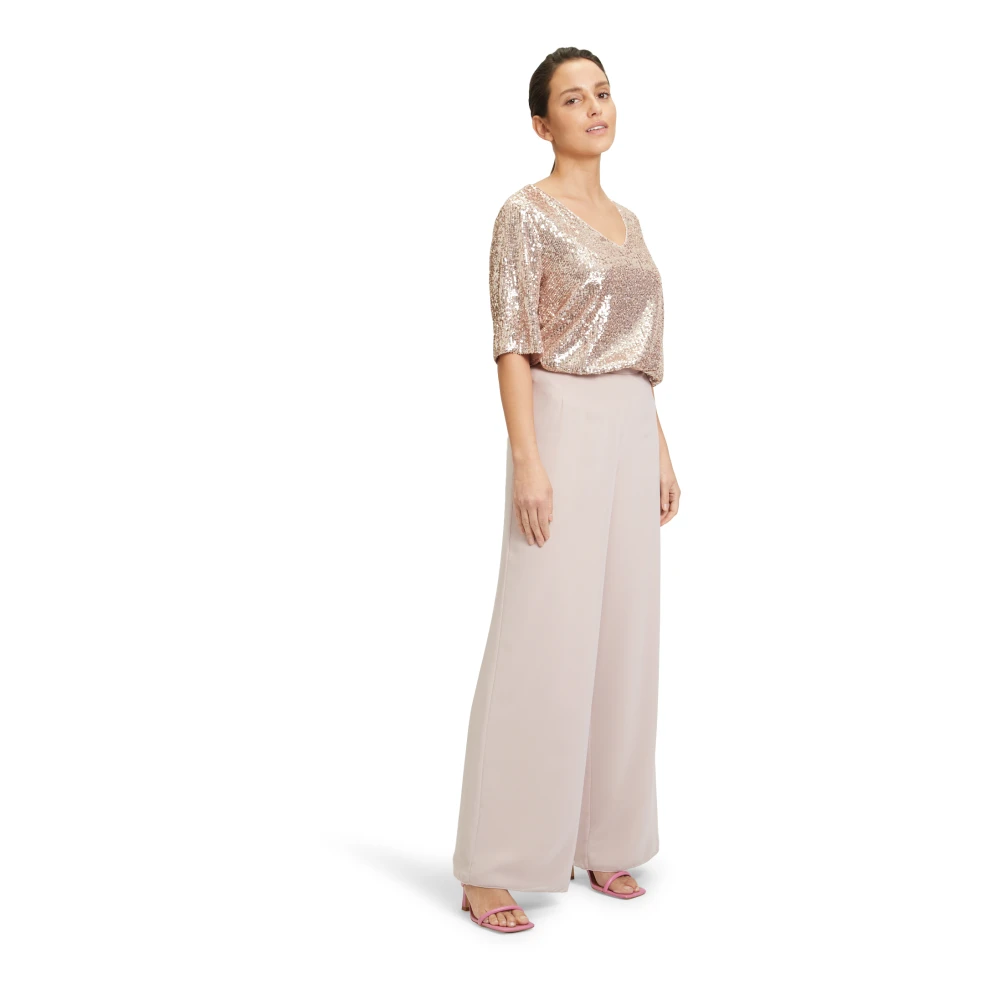Vera Mont Paillettenblouse met splitmouwen Pink Dames