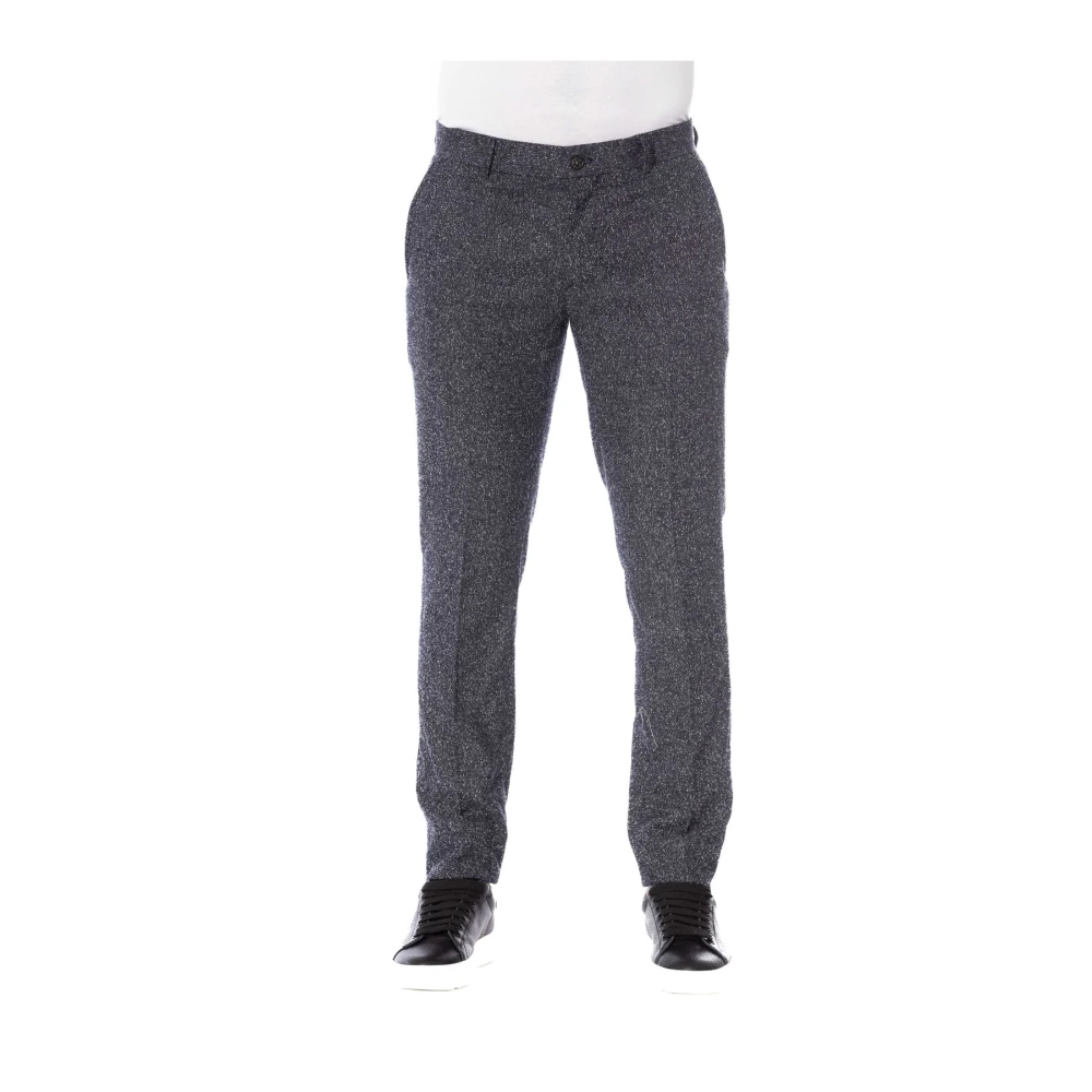 Trussardi Stijlvolle Broek met Knoop en Rits Black Heren