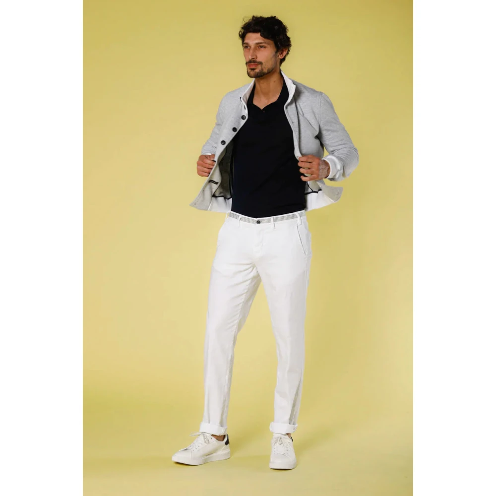 Mason's Slim Fit Golf Chino Broek White Heren