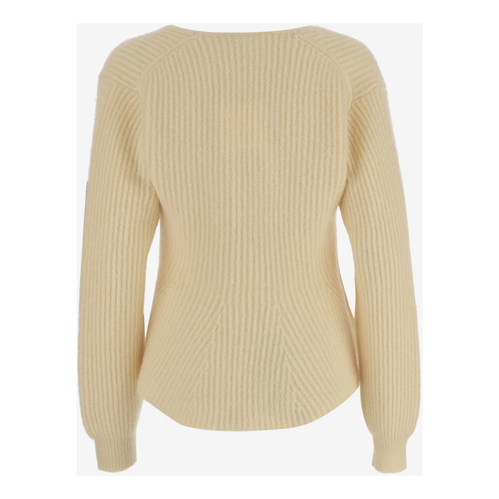 By Malene Birger Wollen Blend V-hals Trui By Herenne Birger Yellow Dames