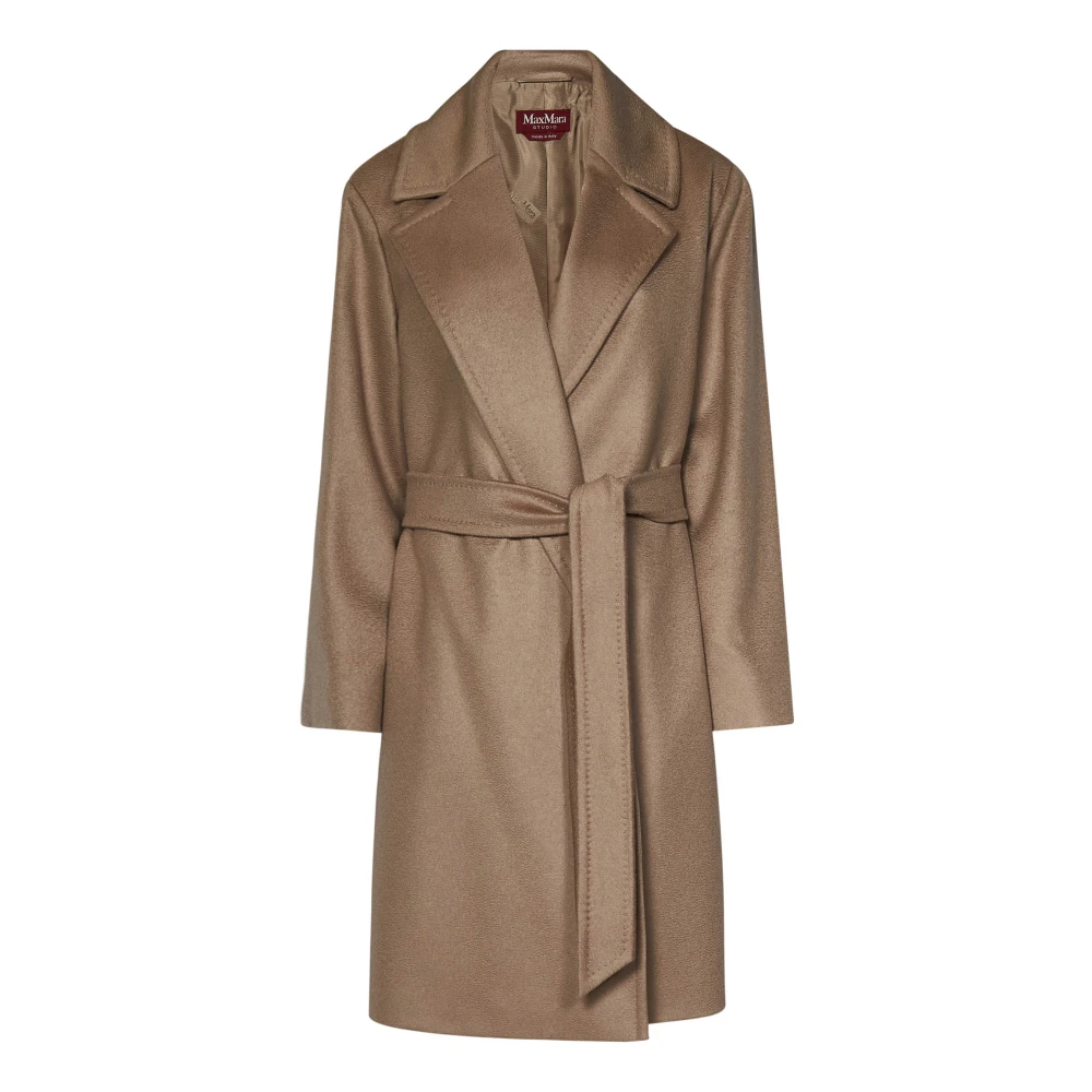Max Mara Beige Cashmere Wrap Coat Aw24 Beige Dames