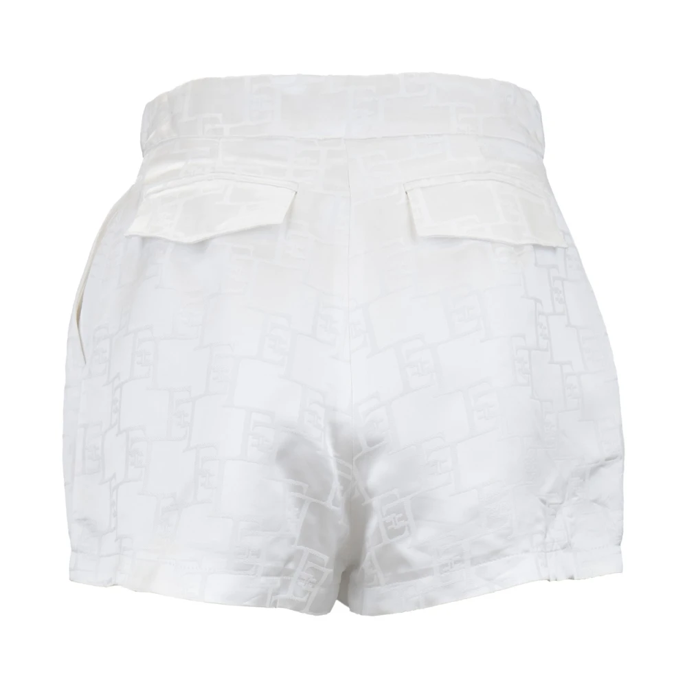 Elisabetta Franchi Shorts met rits en logodetail White Dames