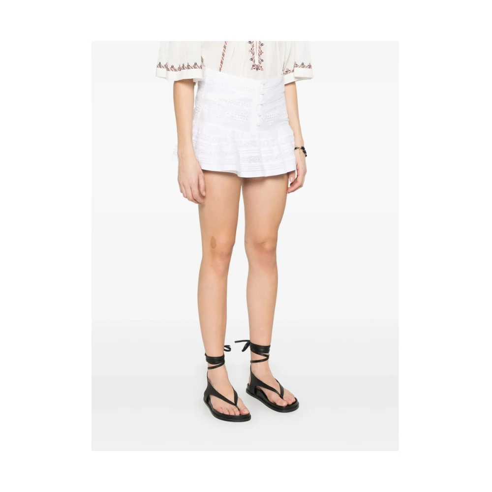 Isabel Marant Étoile Witte Geborduurde Gelaagde Rok White Dames