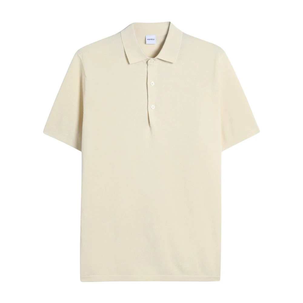 Aspesi Men's Beige Polo Cotone Piquet Tinto Capo - Polo Shirts - S - Tops