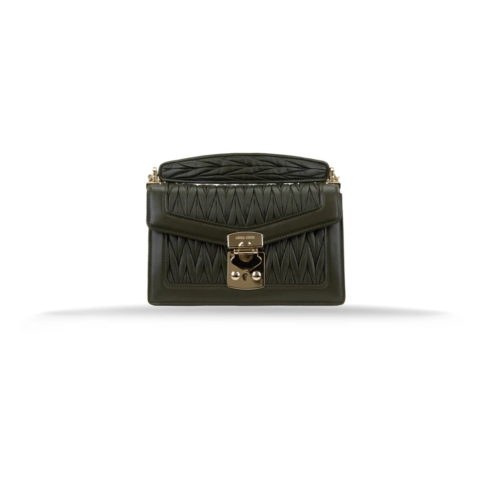 Miu Miu Women's Green Snap Closure Leather Crossbody Bag - Shoulder Bags - One Size - Bags