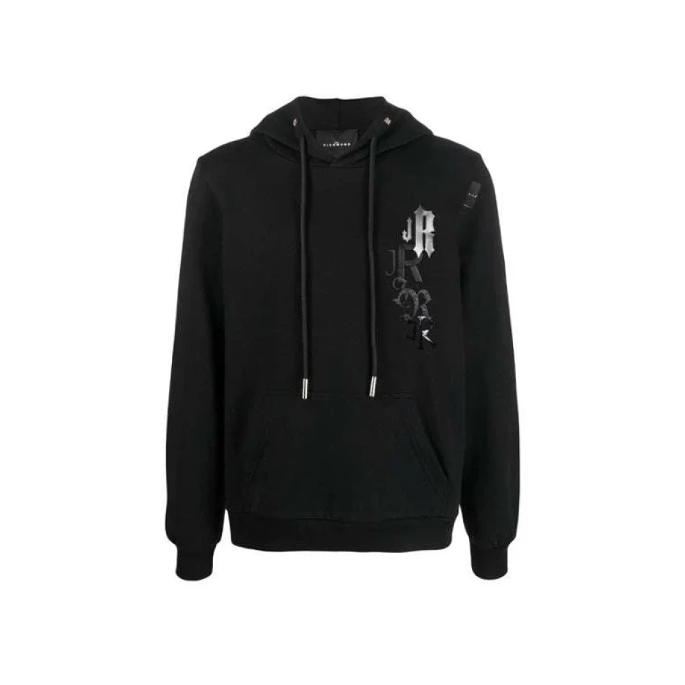 John Richmond Black Felpa - Male - Hoodies - S - Sweatshirts & Hoodies