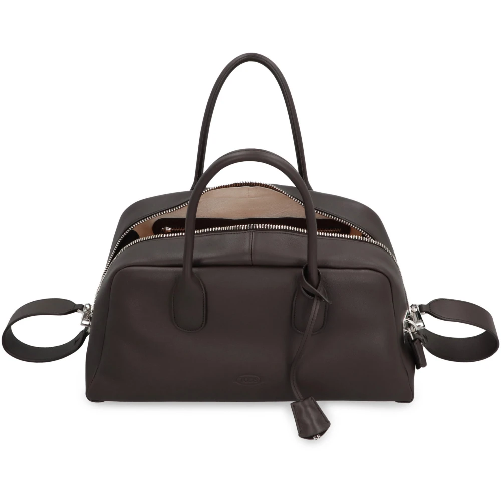 TOD'S Media leren tas met hangslot Brown Dames