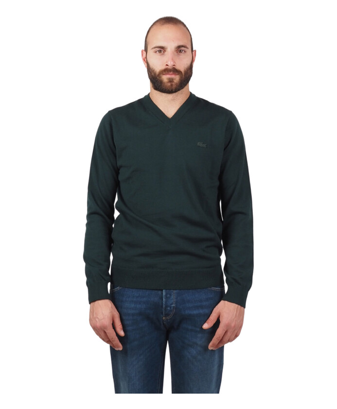 pull-en-laine-merinos-col-en-v-vert