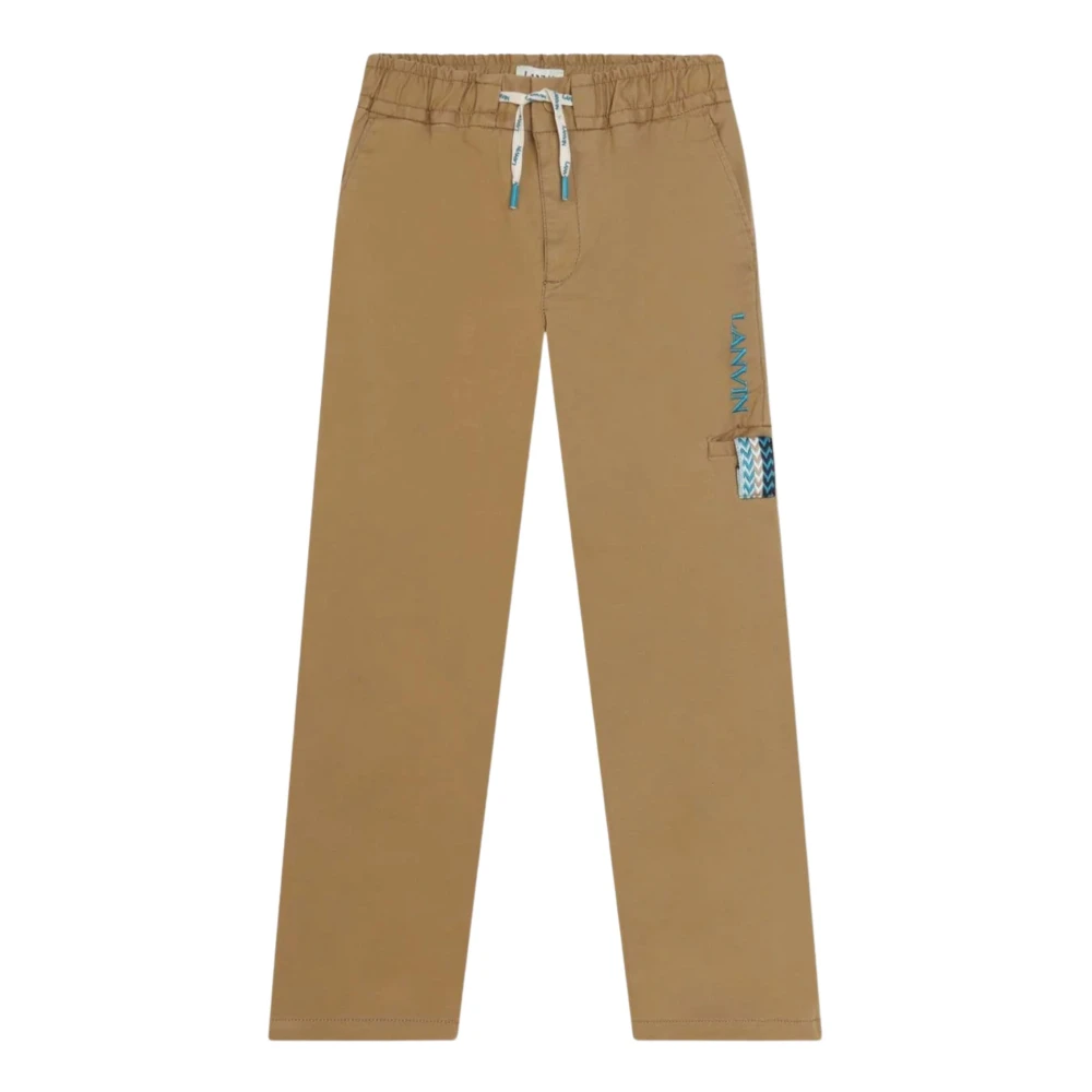 Lanvin Beige gabardine raka byxor med resår Beige, Pojke