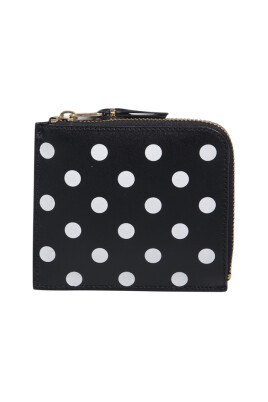 black-dots-printed-zip-wallet