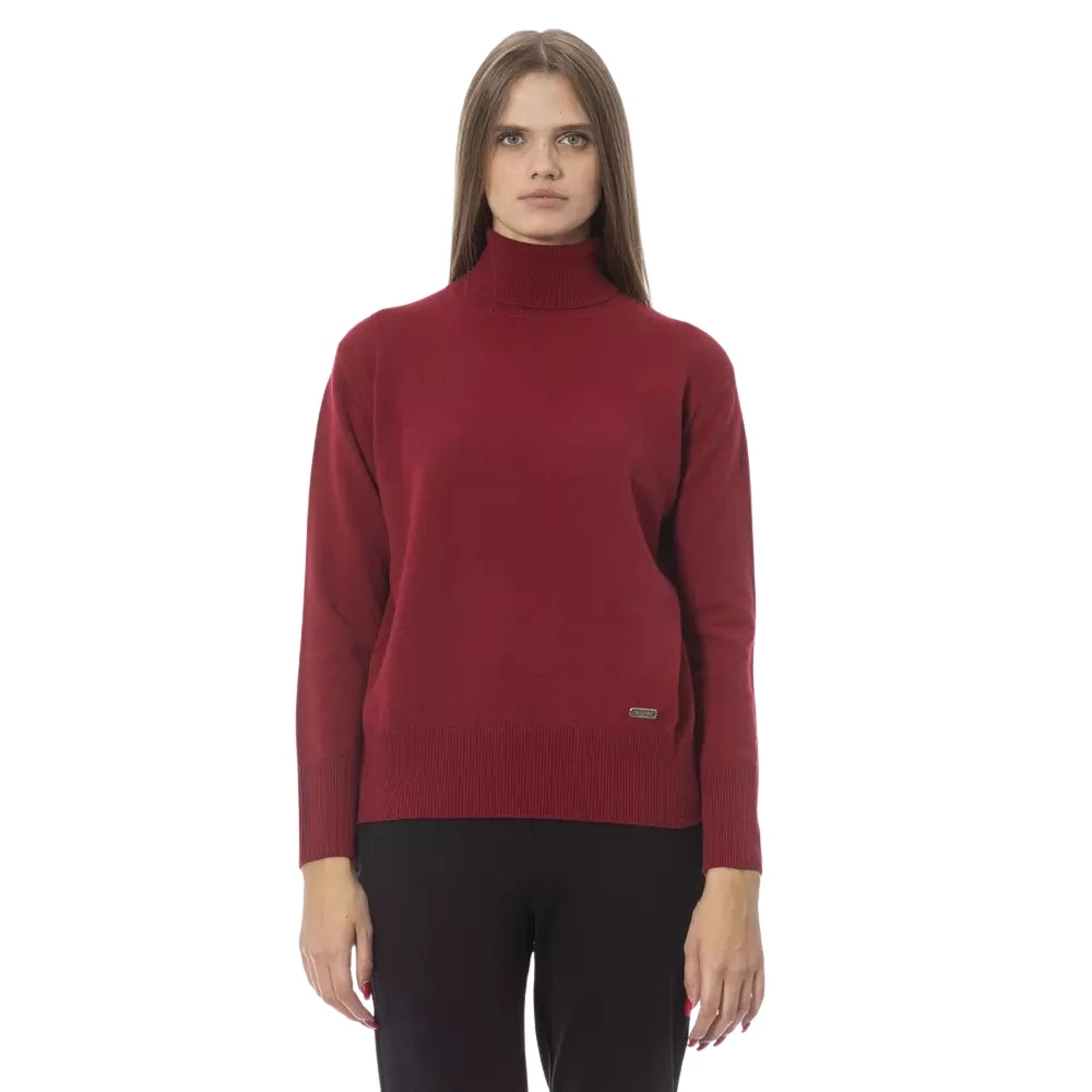 Baldinini Trendy Gebreide Trui Lange Mouwen Red Dames