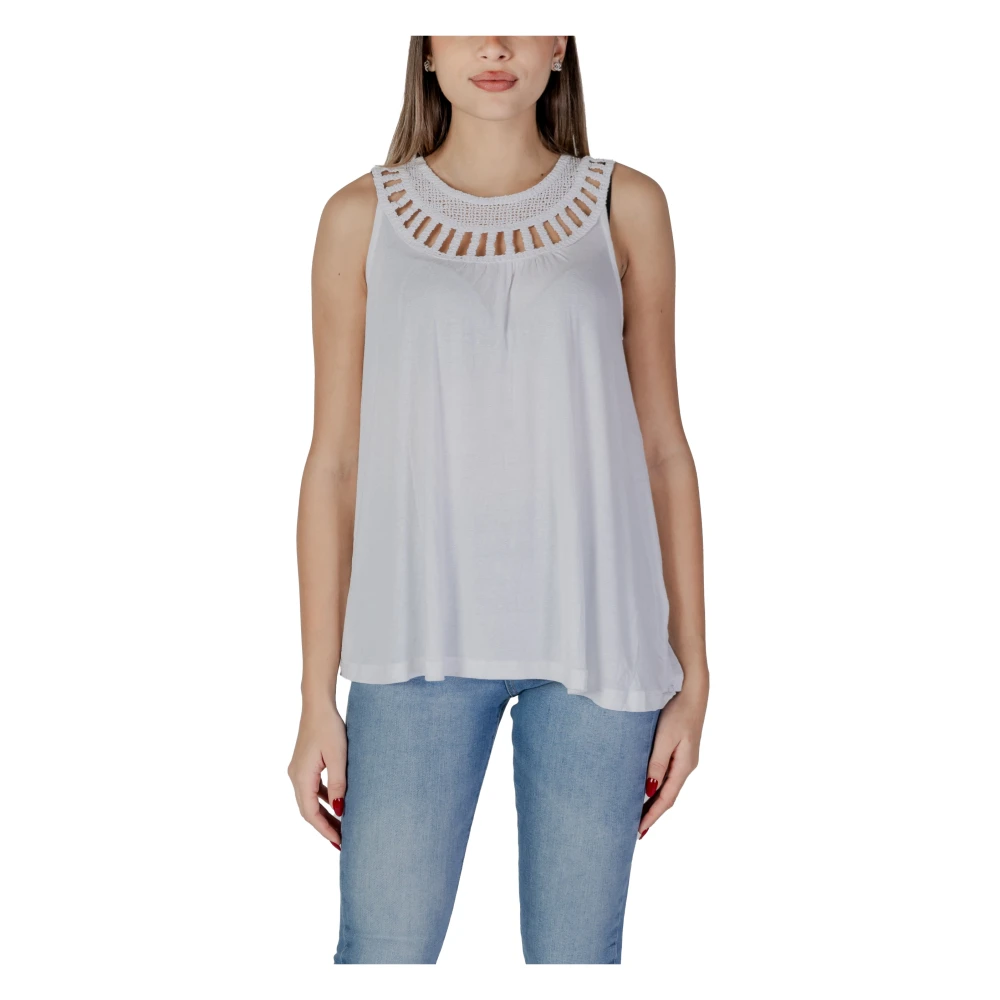 b.Young Lente Zomer Dames T-shirts en Canvas White Dames