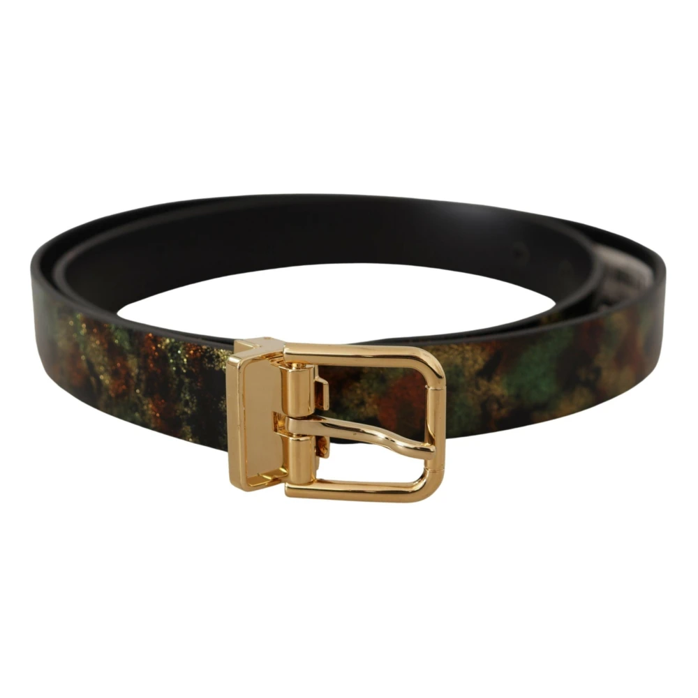 Dolce & Gabbana Men's Bronze Leather Buckle Belt