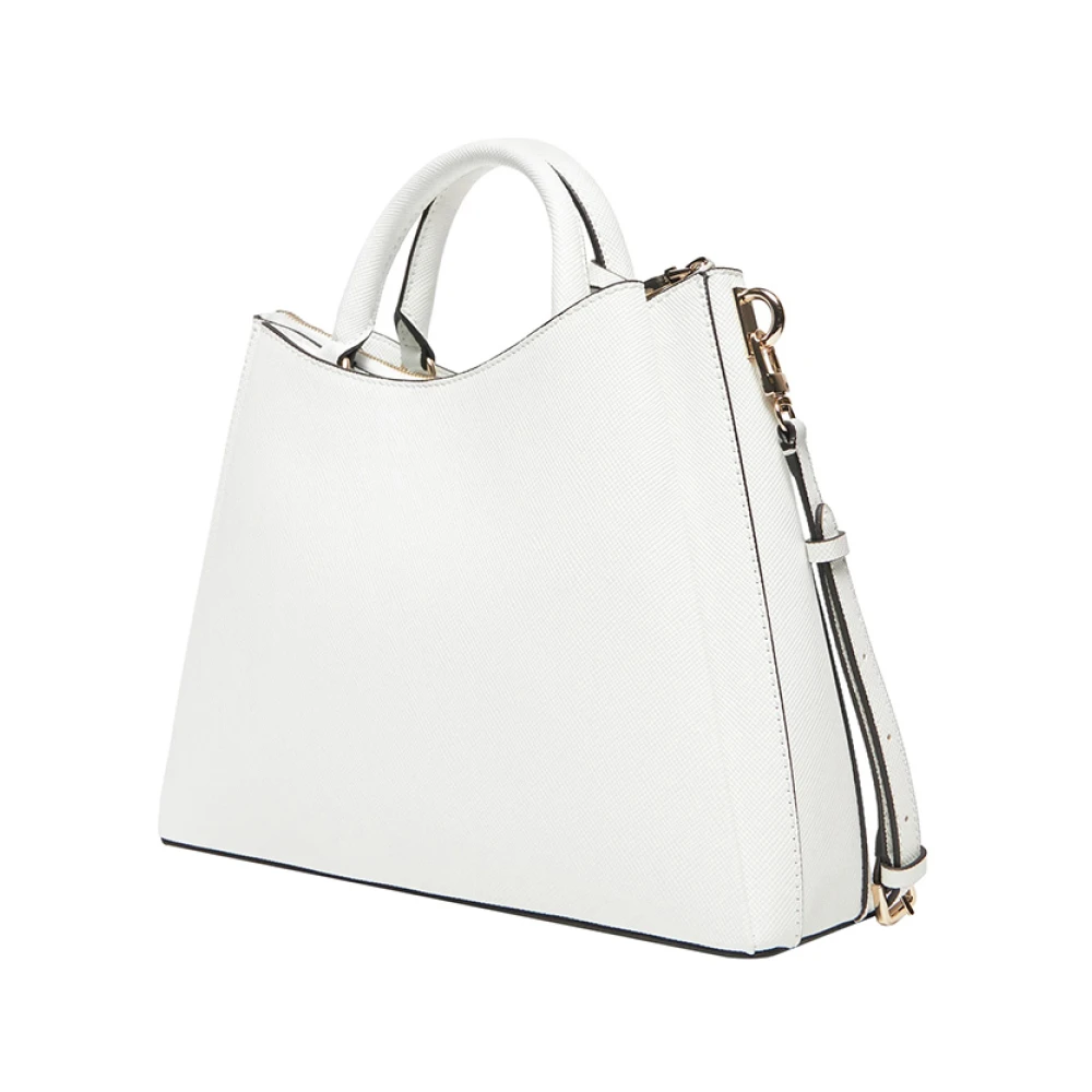 Guess Witte lederen handtas met gouden details White Dames