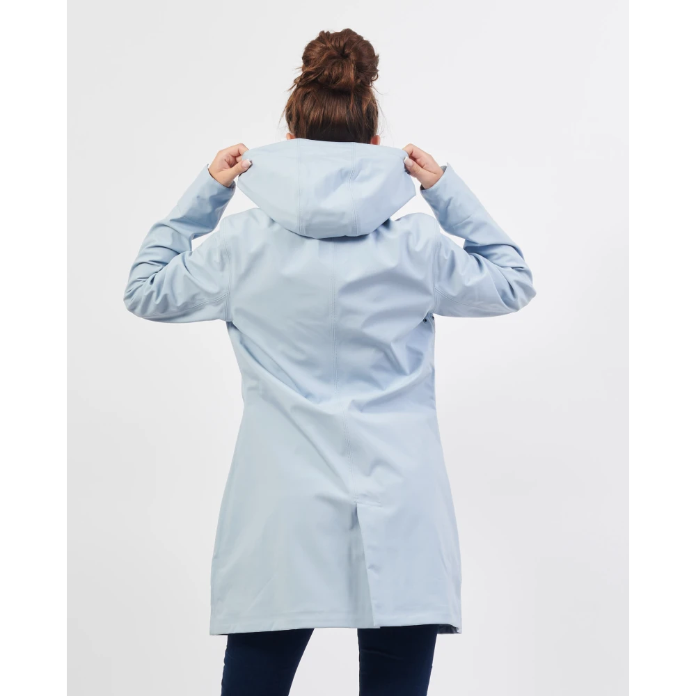 K-way Lichtblauwe Slim Fit Trenchcoat Blue Dames