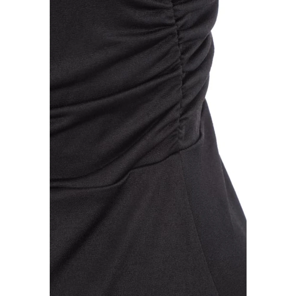 Ganni Zwarte mouwloze jurk met Vhals en uitsnijding Black Dames