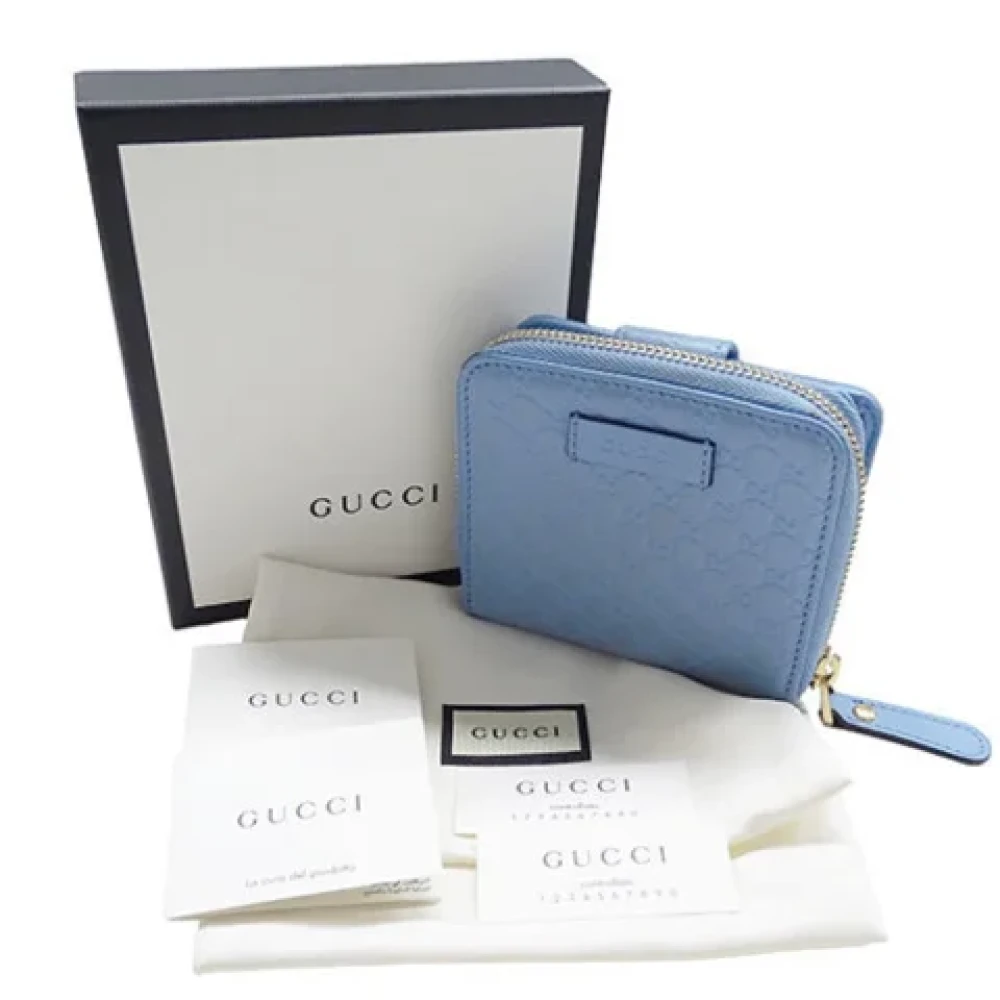Gucci Vintage Pre-owned Leather wallets Blue Dames