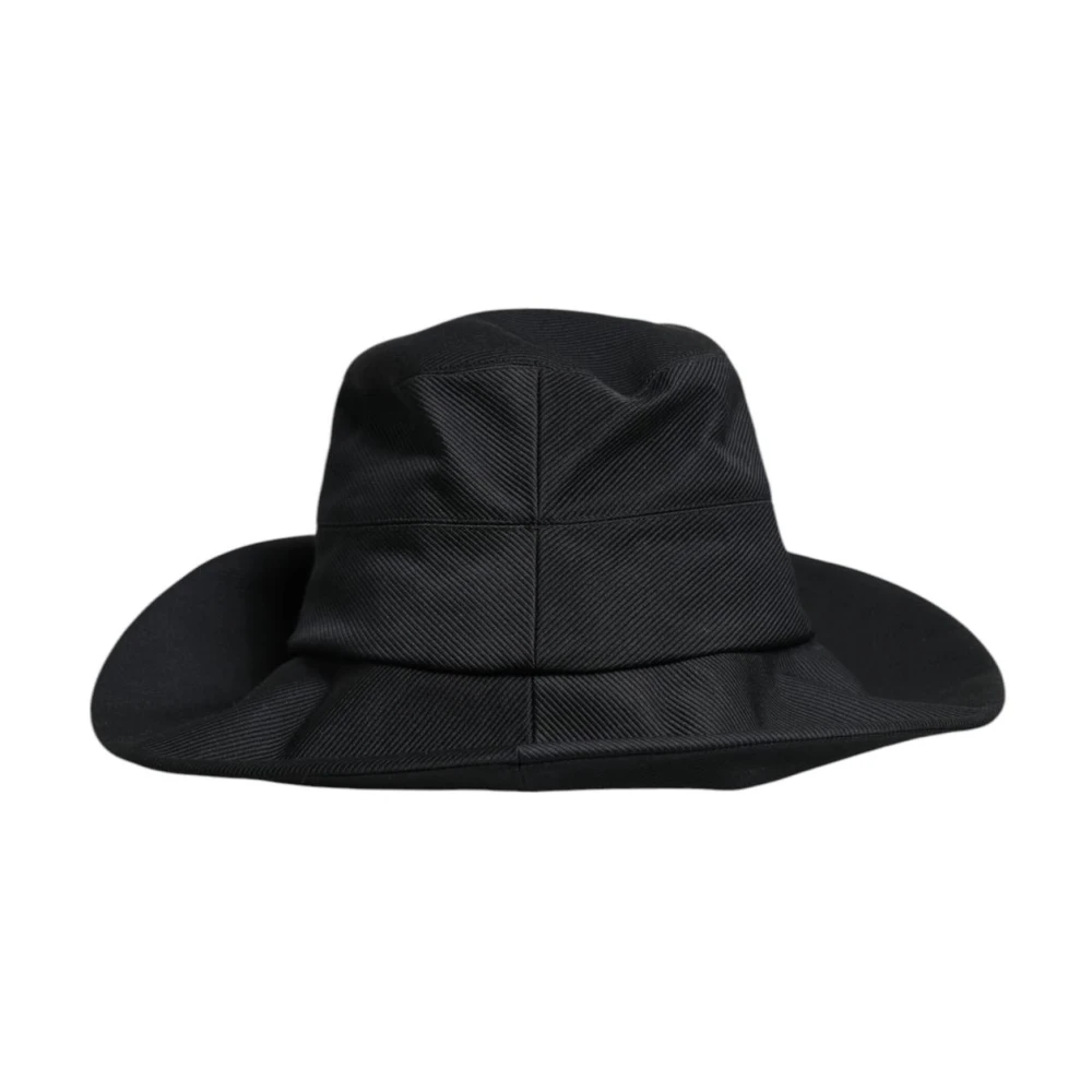 Dolce & Gabbana Women's Black Cotton Silk Wide Brim Fedora Hat