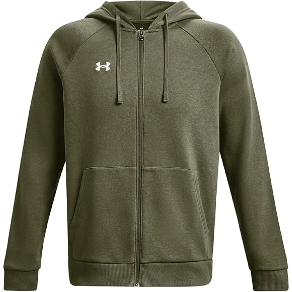 Under Armour Men's Green Zip-Throughs, Xl, Rival Fleece Hoodie