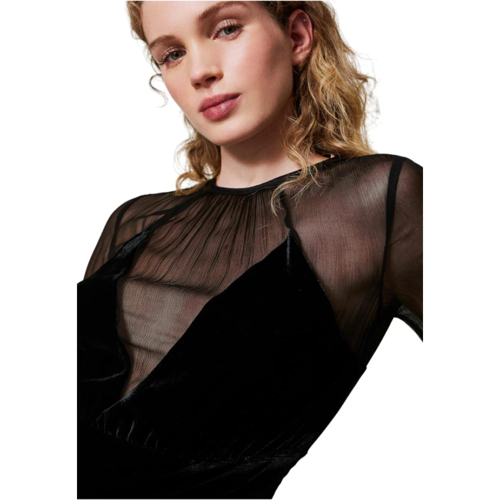 Twinset Lange Jurk met Elegant Ontwerp Black Dames