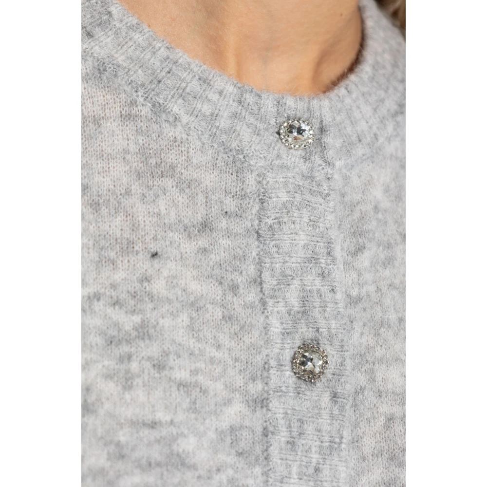Munthe Cardigan met wollen afwerking Gray Dames