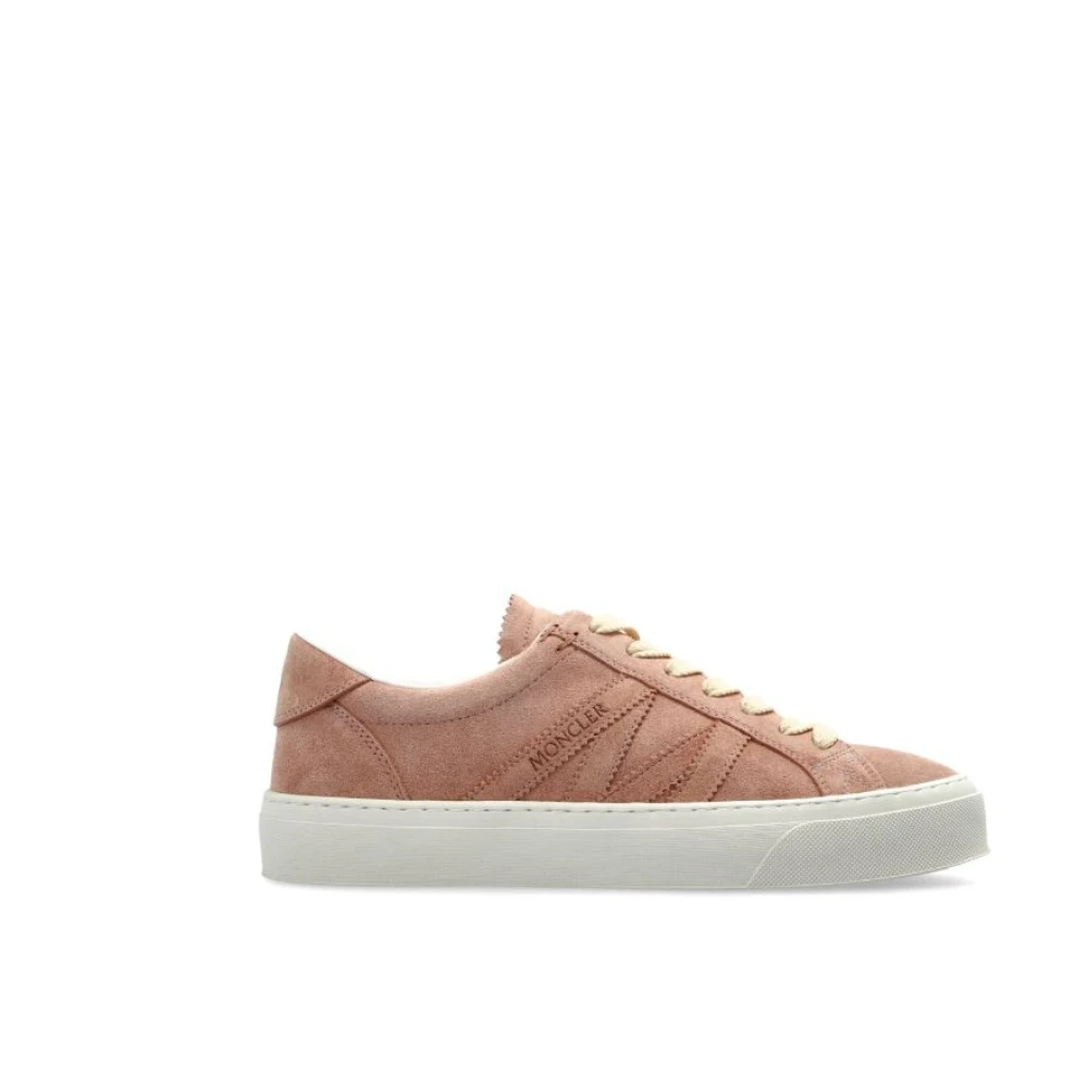 Moncler Women's Pink Sneakers, 5 Uk, Trainers With Logo Embossing