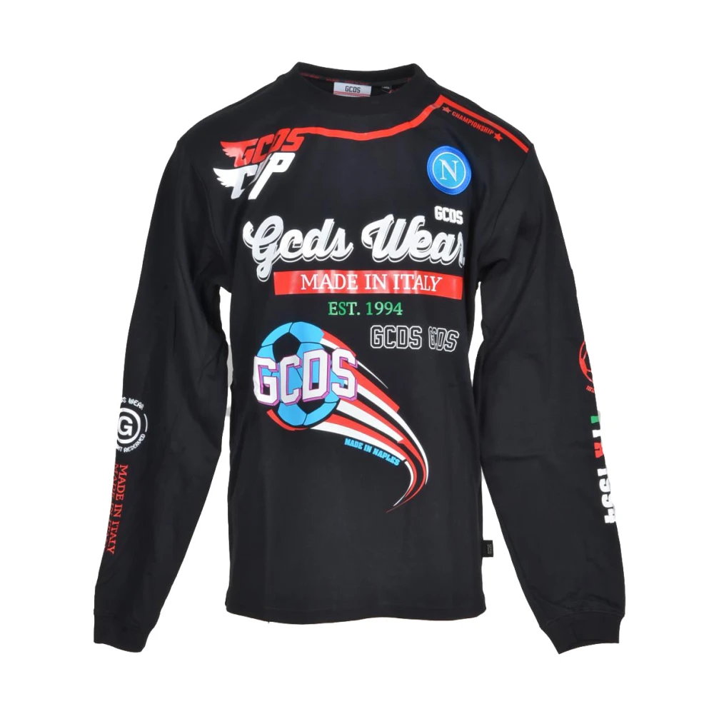 Gcds Napoli Katoenen T-shirt Black Heren