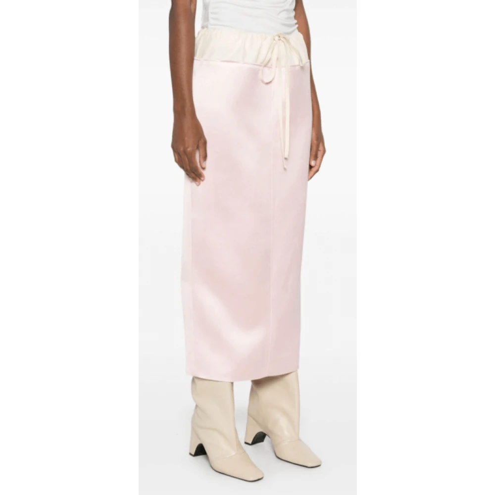 Khaite Roze Maxi Rok met Trekkoord Pink Dames