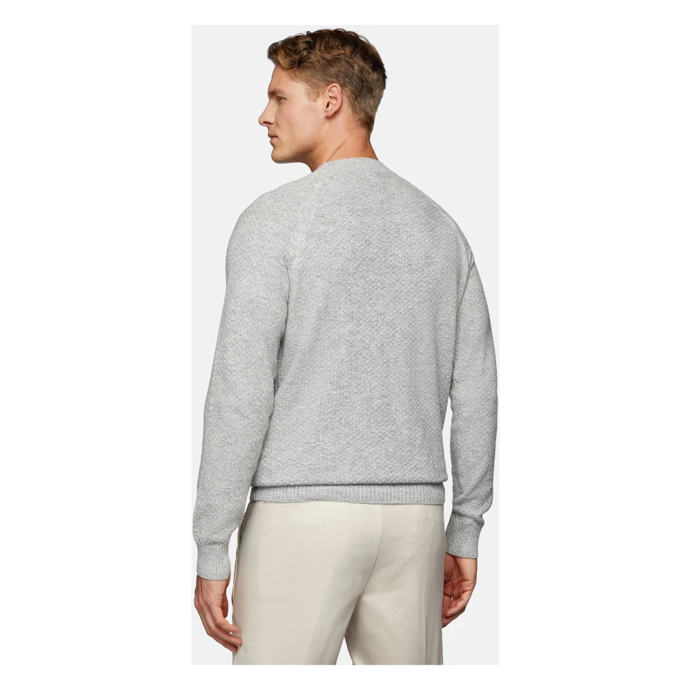 Boggi Milano Cashmere Blend Crew Neck Sweater Gray Heren