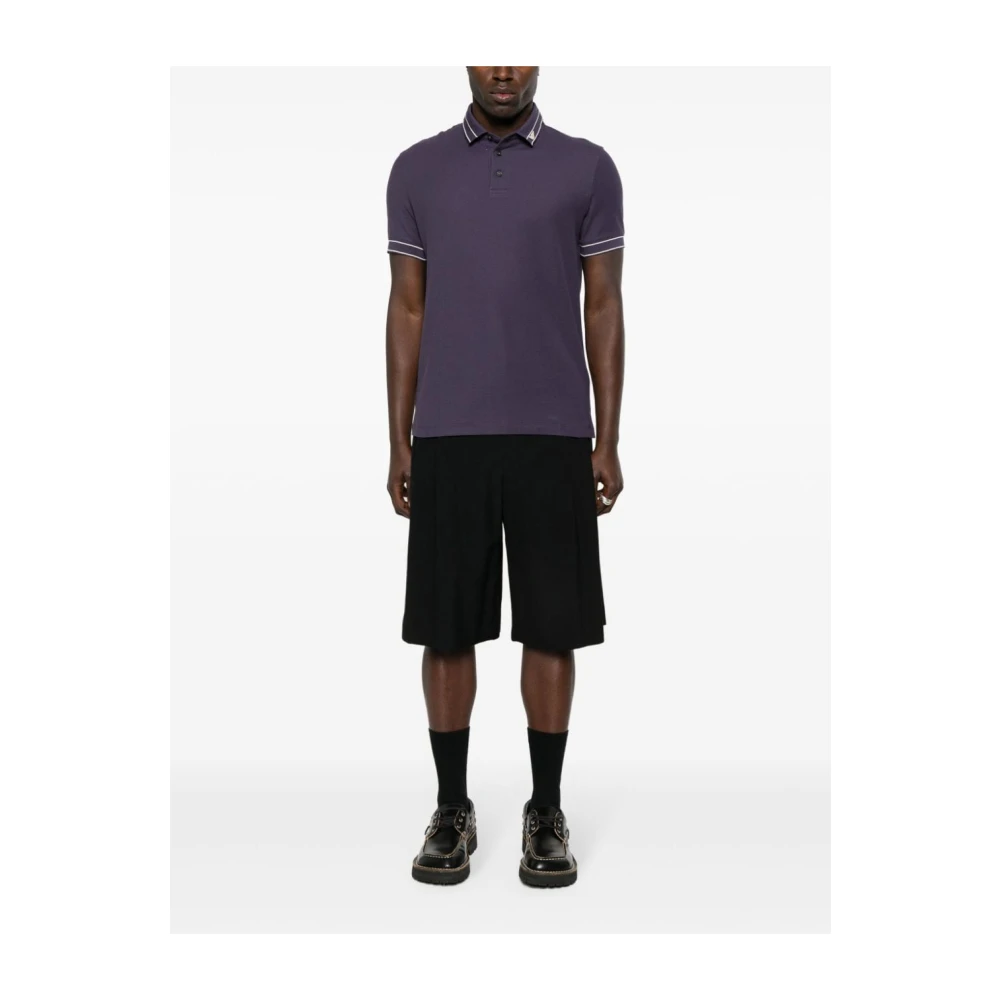 Emporio Armani Paarse Polo Shirt met Logodetails Purple Heren