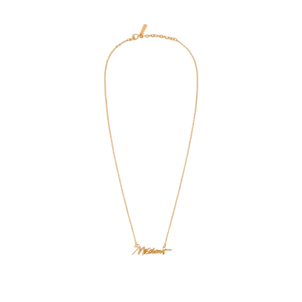 Moschino Gul Signature Logo Metal Pendant Necklace