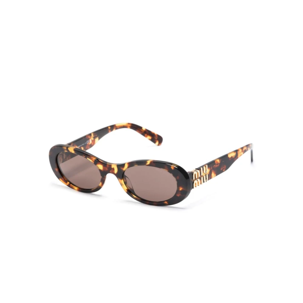 Miu Miu Women's Brown Oval Havana Dark Mu06zs Sunglasses - Image 7