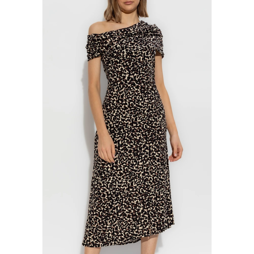Diane Von Furstenberg Jurk Agustin Midi Black Dames