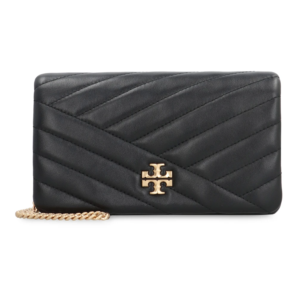 TORY BURCH Gestikt Leren Kettingportemonnee Black Dames