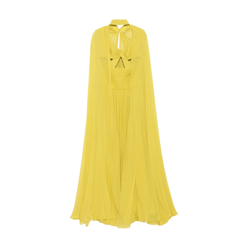 Elie Saab Lichtgroene Sweetheart Neck Jurk Yellow Dames