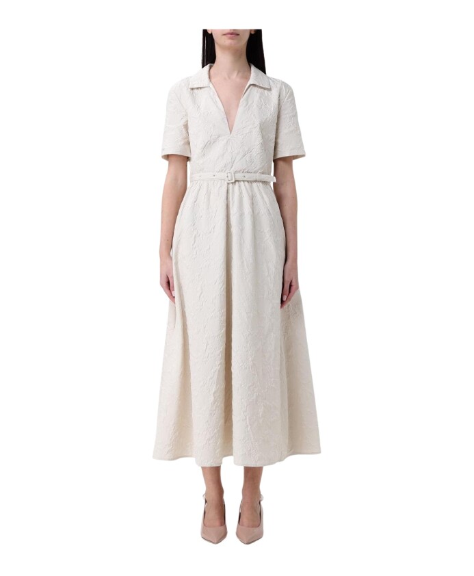 beurre-robe-midi-texturee-avec-ceinture