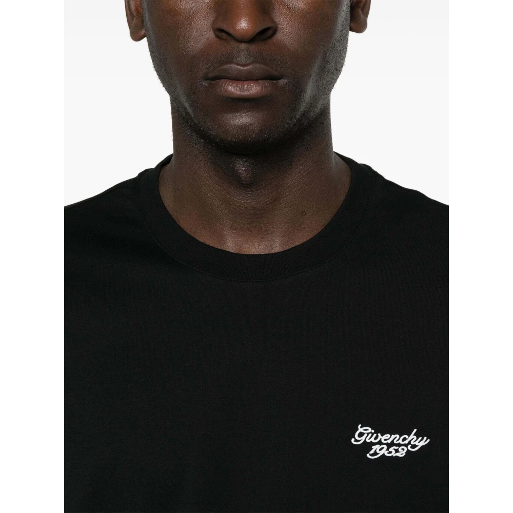 Givenchy T-shirt met logo-borduursel Black Heren