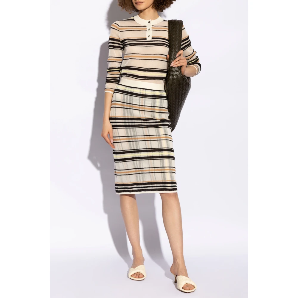 Bottega Veneta Gestreept patroon rok Beige Dames