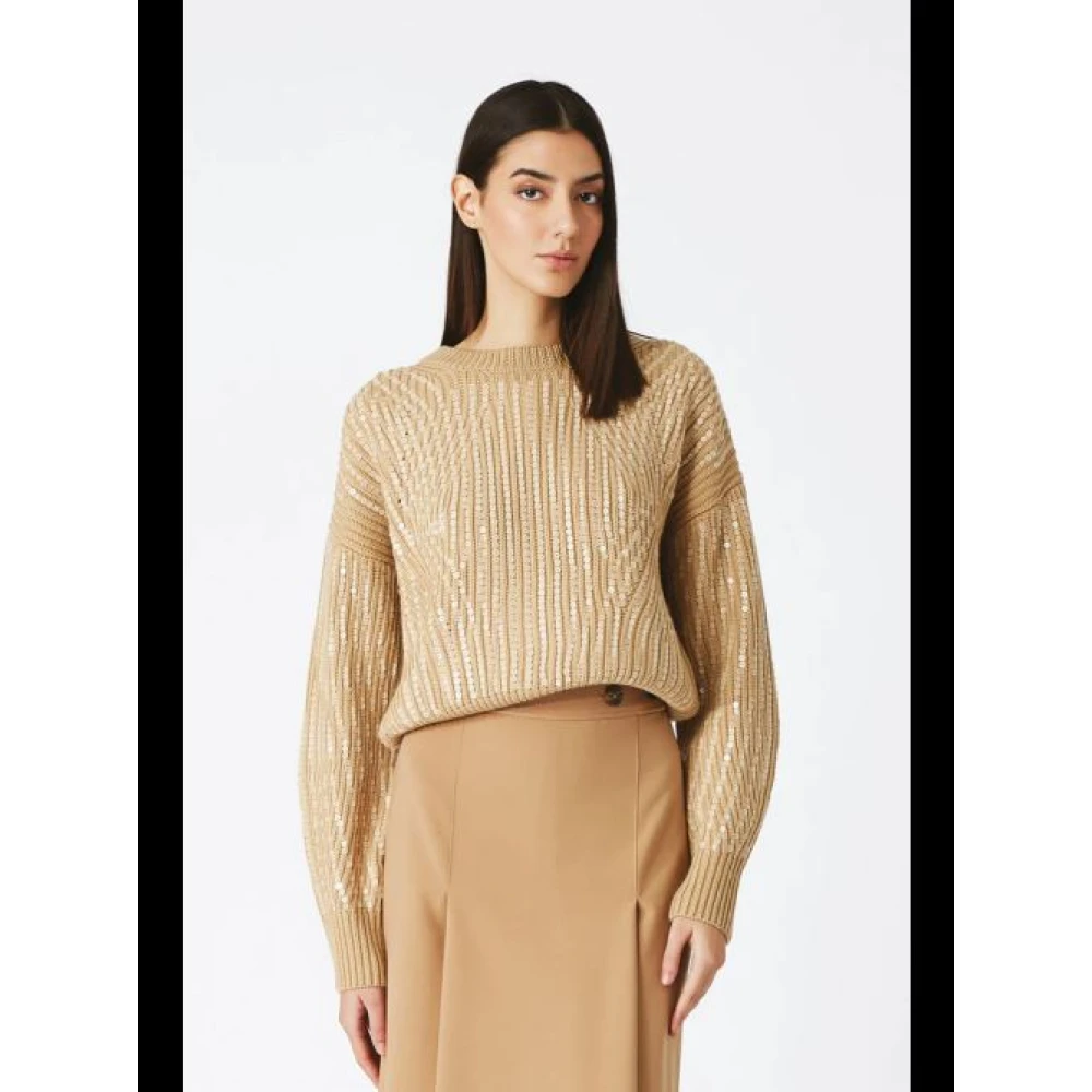 Nenette Paillet Wol Trui Kameel Brown Dames