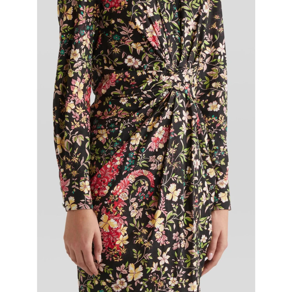ETRO Bloemen Katoenen Jurk Black Dames