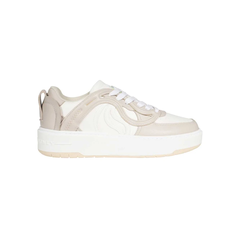 Stella McCartney Kontrasterande insatser låga sneakers Beige, Dam