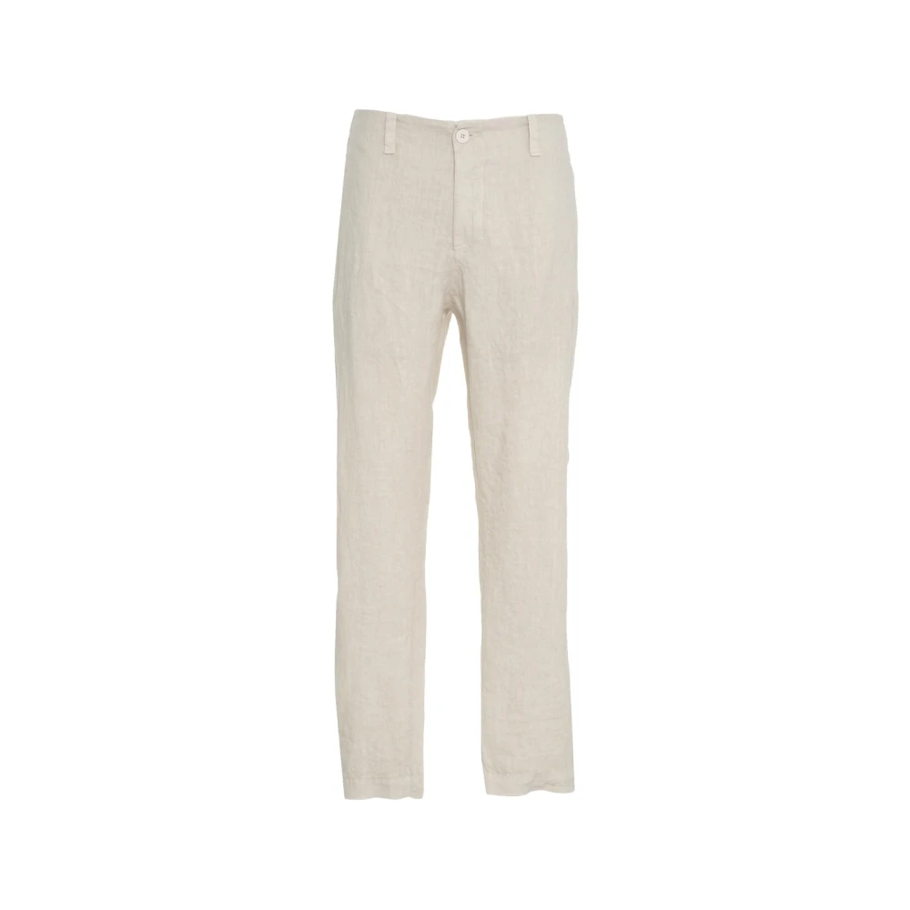 Transit Beige Wide Leg Linen Trousers Beige Heren